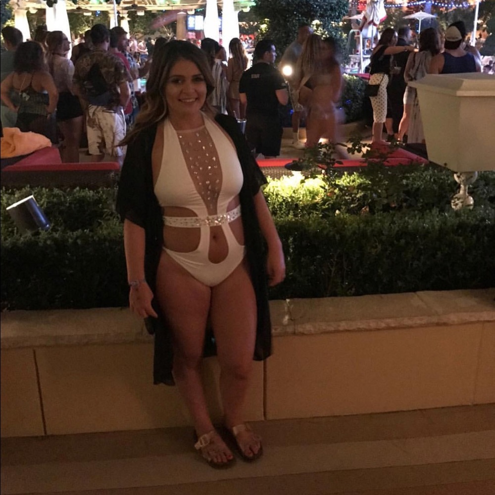 Jeweled one piece swimsuit. Vegas swimsuit
